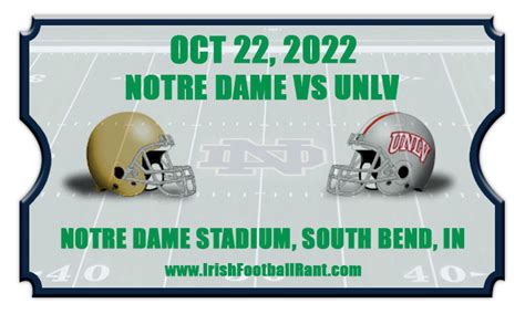 Notre Dame Fighting Irish Vs Unlv Rebels Football Tickets 10 22 22