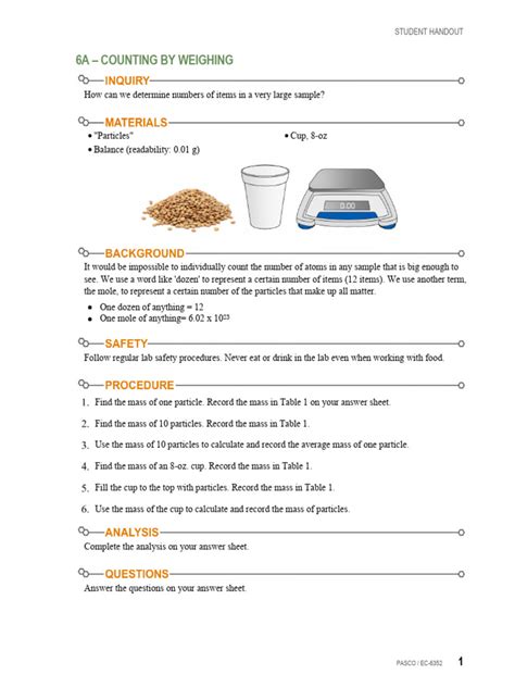 6A Counting by Weighing | PDF