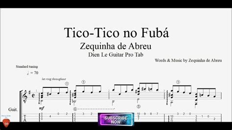 Tico Tico No Fub By Zequinha De Abreu With Guitar Tutorial Tabs Youtube