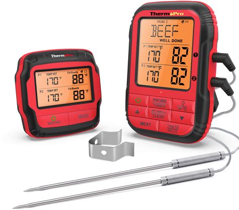 ThermoPro Dual Probe Wireless Meat Thermometer Red TP828BW Best Buy