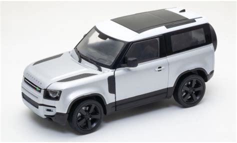 Modellino In Miniatura Land Rover Defender Welly Grigio Bianco