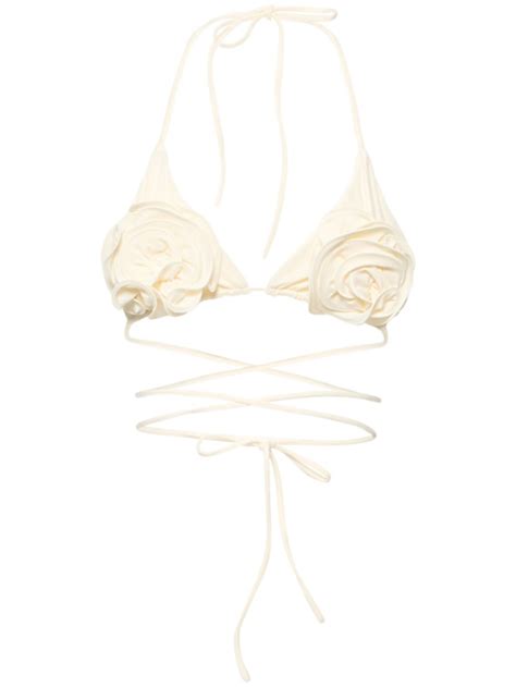 3d Flower Triangle Tech Bikini Top Magda Butrym Women Luisaviaroma