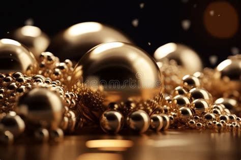 Fundo Dourado Bolas De Ouro E Esferas Criando Uma Atmosfera Luxuosa