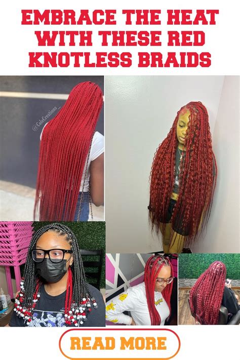 Embrace The Heat With 30 Red Knotless Braids Braids Knotless Red