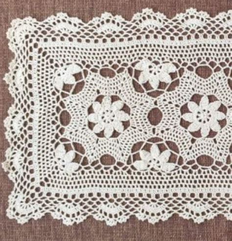 Amazon Damanni Rectangular Cotton Handmade Crochet Lace Table