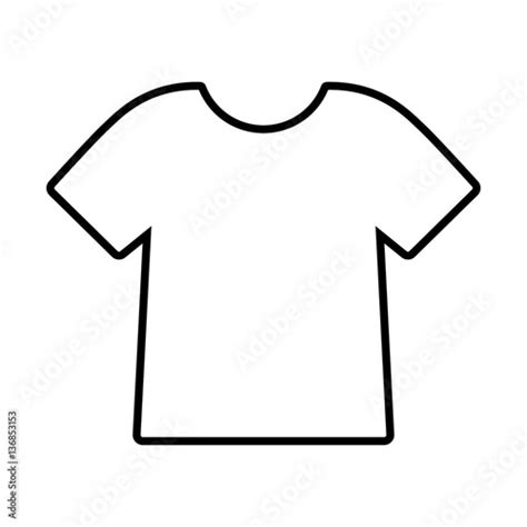 Icono Plano Camiseta Blanca En Fondo Blanco Stock Image And Royalty