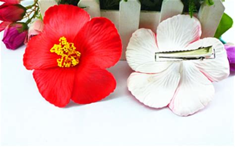 30 Pcs Red Foam Hawaiian Flower Hibiscus Flower Bridal Hair Clip 9cm Hair Clip Aliexpress