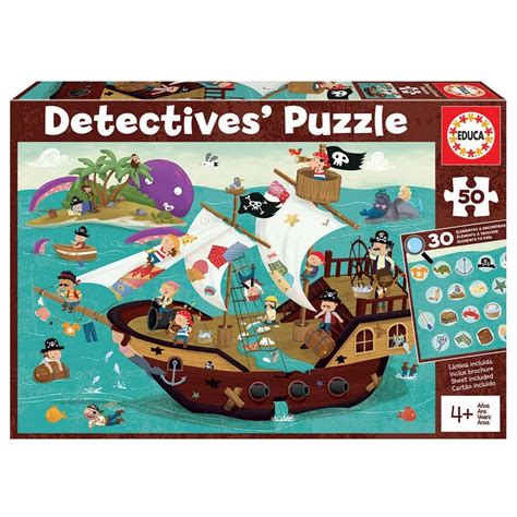 Puzzle 50 Pcs Bateau Pirate Detectives Educa Boutique BCD JEUX