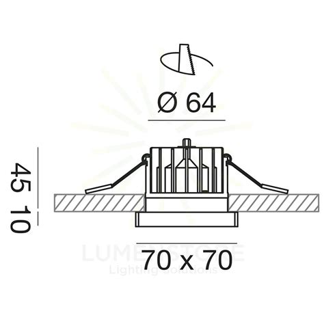 Faretto Da Incasso Danae W Luce Calda K Gealed Quadrato Nero Ip