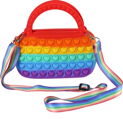 Pop It Tas Fidget Toys Regenboog Antistress X Cm Met