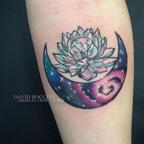 Crescent Moon Lotus Flower Tattoo - Sevilla Lanueva