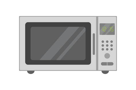 Microwave Oven Front View Vector Illustration Electric Oven Kitchen