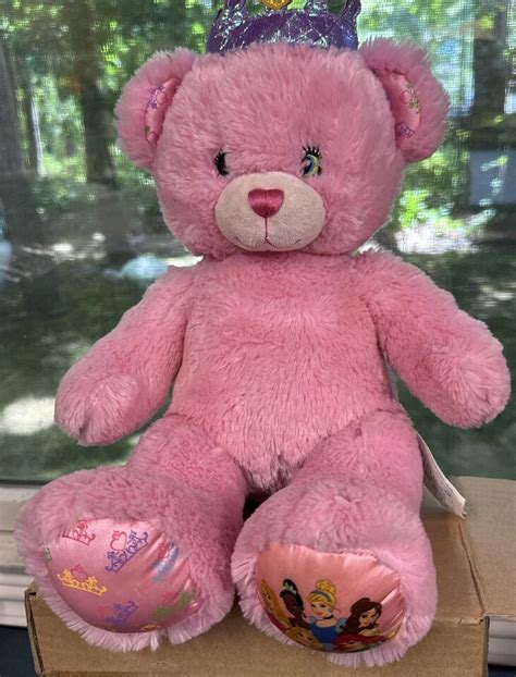 Build A Bear Pink Disney Princess Plush Heart Crown Cinderella Belle Rapunzel Ebay