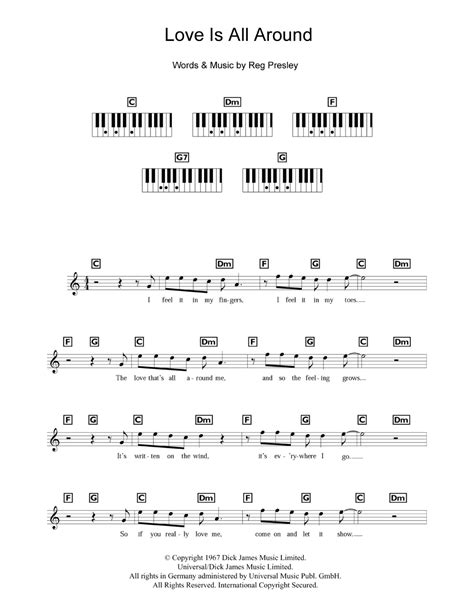 Play Official Version Of Love Is All Around Sheet Music By The Troggs