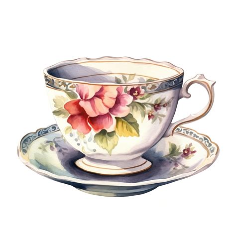 Vintage Pink Teacup Clipart, 20 High Quality Jpgs, Flower Teacup, Paper ...