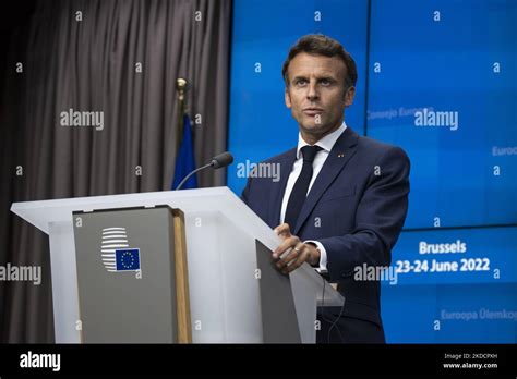 Emmanuel Macron President Of The Republic Of France Talks To The Media