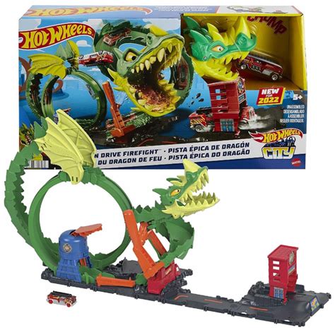 TOR SAMOCHODOWY HOT WHEELS PĘTLA SMOKA REMIZA STRAŻACKA AUTKO Cena Opinie