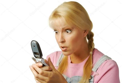 Enthralled Girl Texting On Cell Phone Stock Photo By Feverpitch 2344834