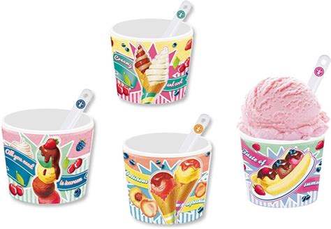 Eisbecher Set Im Geschenkkarton Retrodesign Porzellan Teilig Mit