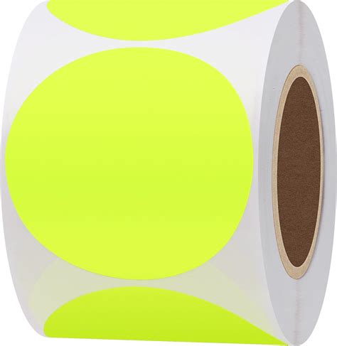 Hybsk Color Coding Dot Labels Inch Round Natural Paper Green Stickers