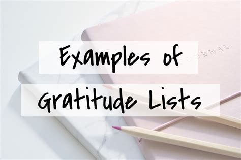 Examples of Gratitude Lists - Discover Happy Habits