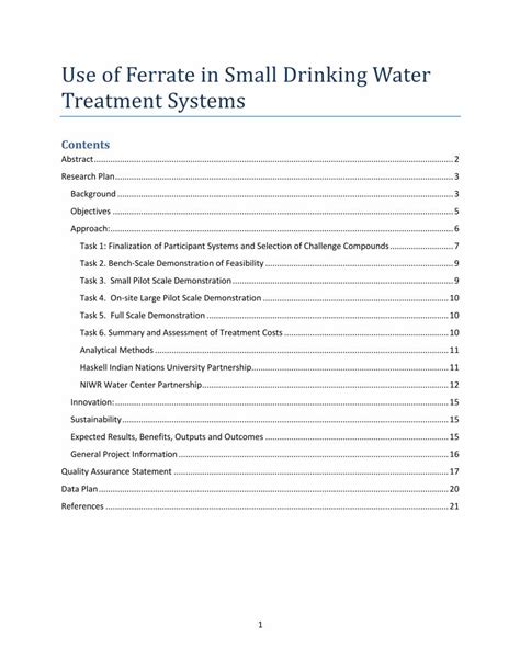 (PDF) Use of Ferrate in Small Drinking Water Treatment Systems ...