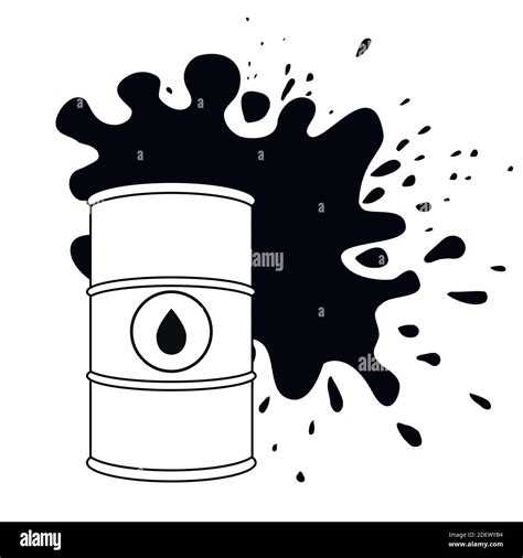 Rise In Price Of Oil Market Prices Vector Illustration Of Outline Oil Barrel Oil Splash