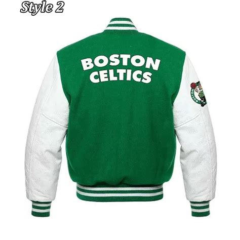 Wool/Leather Green/White Boston Celtics Varsity Jacket - Jackets Masters