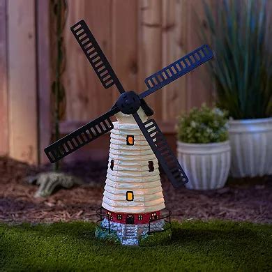 Solar Light-Up Lighthouse Windmill Garden Decor