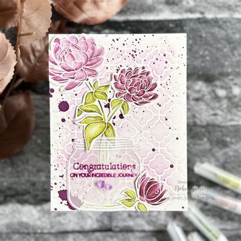 Alex Syberia Monochromatic Floral Card Stamptember Limited