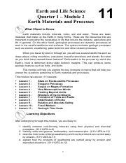 Wk Earth And Life Science Q M Earth Materials And Processes V