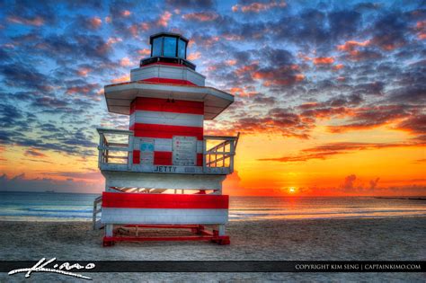 Miami Sunrise At The Beach In South Park Hdr Photography By Captain Kimo