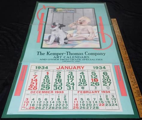 Lot Vintage 1934 The Kemper Thomas Company Ei Finch A Sleepy Time