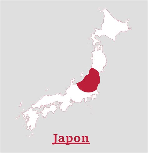 Japon National Flag Map Design Illustration Of Japon Country Flag