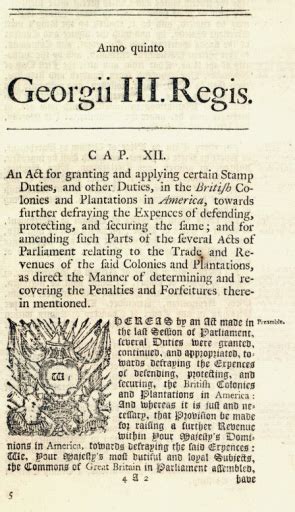 British Stamp Act Of 1765