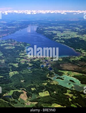 Aerial View Osterseen Lakes Upper Bavaria Bavaria Germany Stock