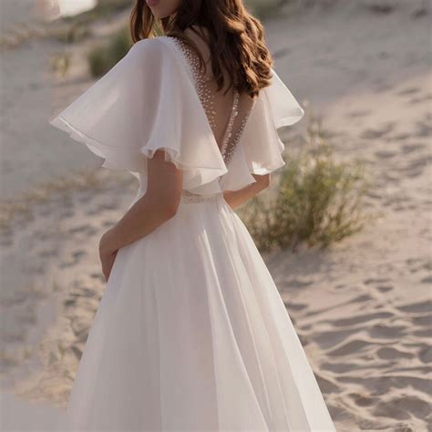 Ericdress Scoop Short Sleeves Floor Length Ruffles Church Wedding Dress