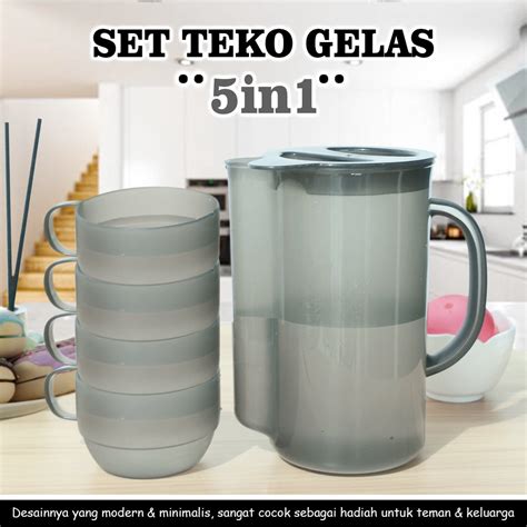 Jual Set Teko Dan Gelas Kettle Pitcher In Teko Gelas Plastik