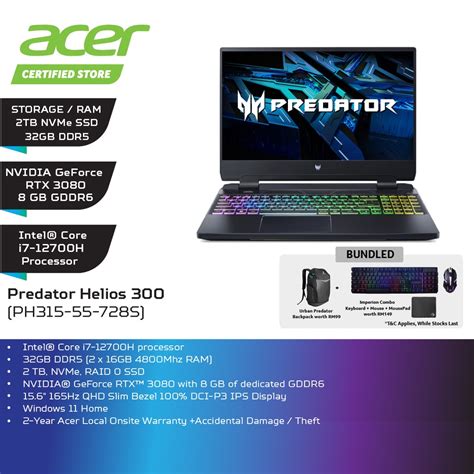 Acer Predator Helios 300 PH315 55 Price In Malaysia Specs RM11999