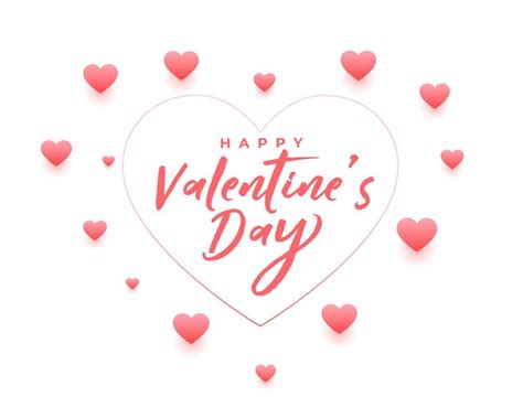 Free Vector Beautiful Happy Valentine Day Wishes Card Design