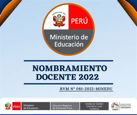 COMUNICADO N 002 2023 SOBRE EL PROCESO DE NOMBRAMIENTO DOCENTE 2022