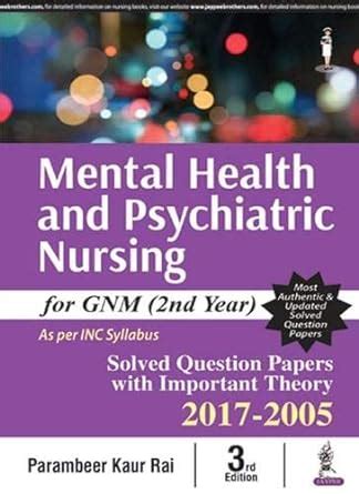 Buy Mental Health Psychiatric Nursing For Gnm Nd Year Solved