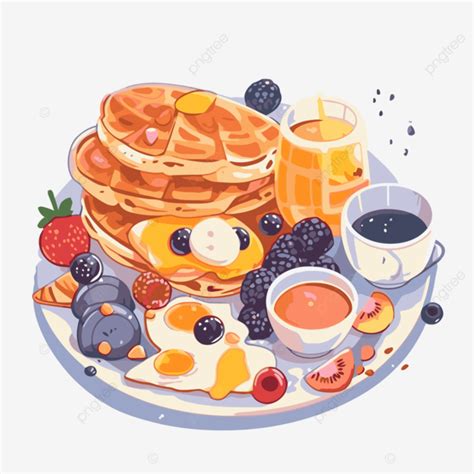 Brunch Clipart Vector Clipart In The Style Of Hyper Detailed