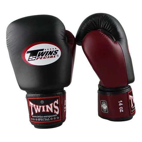 Twins Bgvl 3 Training Leren Kick Bokshandschoenen Zwart Wijnrood