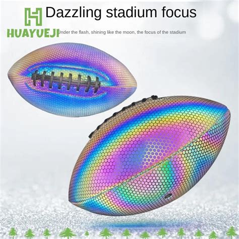 Huayueji Glowing Rugby Reflective Leather Material Non Slip Surface