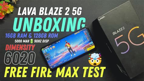 Lava Blaze 2 5g Unboxing And Free Fire Max Test 🔥 Best Gaming Phone 🤯 Dm6020 90hz Display