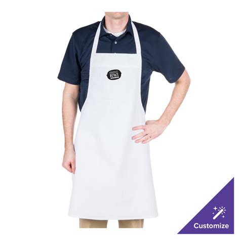 Chef Revival White Poly Cotton Customizable Bib Apron 34 X 34