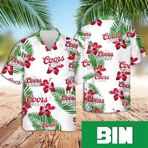 Coors Light Hawaiian Shirt Hibiscus Flower Summer 2023 Hawaiian Shirt