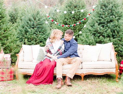 Romantic Anniversary Photos At A Christmas Tree Farm Inspired By This