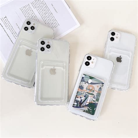 Capa Para Celular TPU Transparente Porta Cartão Capas no Atacado